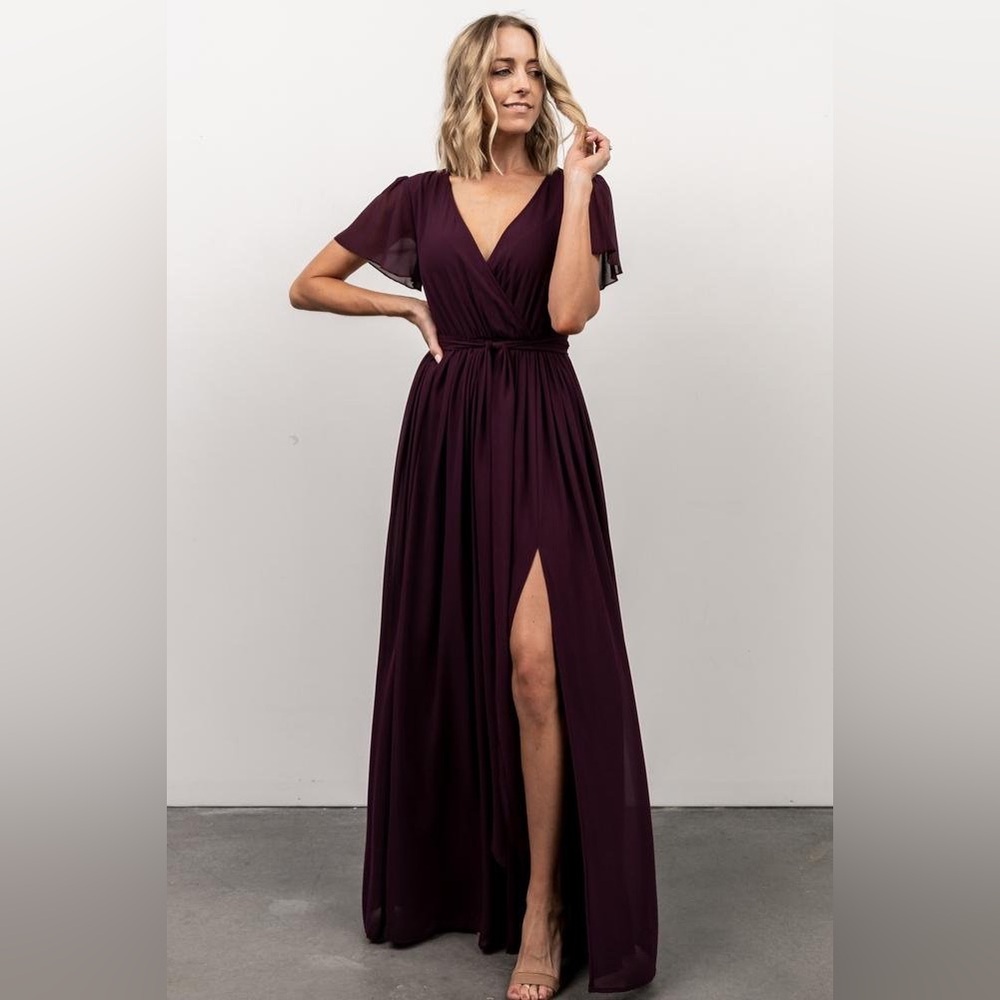 Baltic Born Kristina Maxi Dress in Eggplant size Medium